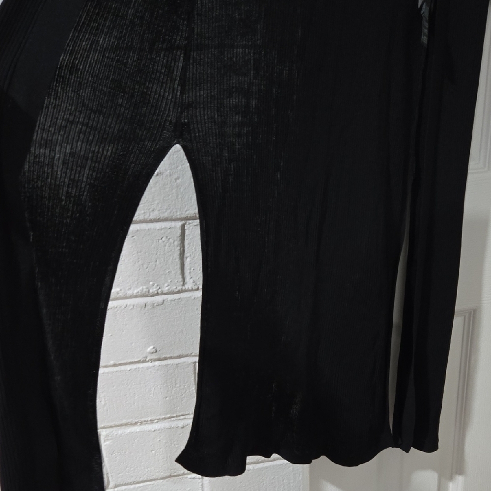 White House Black Market Long Sleeve Black Dress - Picture 4 of 6
